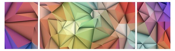 Obraz - Polygonální abstrakce (170x50 cm)