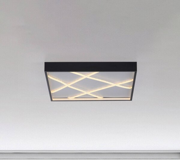 JUST LIGHT. GmbH LED stropní svítidlo Mikado, 50 x cm, černé, stmívatelný, Černá, Obývací pokoj / jídelna, kov, Moderní