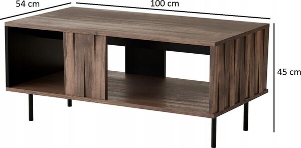 HALMAR Konferenční stolek Swing 100 cm ořech/černý