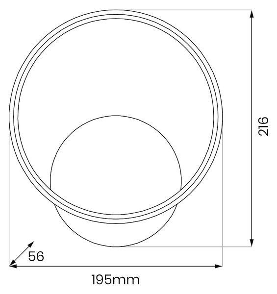 Nástěnné LED svítidlo Hoop, 1x LED 7w, 4000k, b