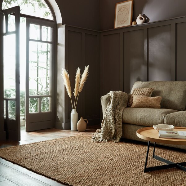Flair Rugs, Kusový koberec Chunky Jute Sol Natural, 60x150, hnědá, chodba / předsíň