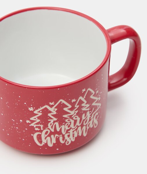 Sinsay - Vánoční kameninový hrnek s nápisem „Merry Christmas“ - červená