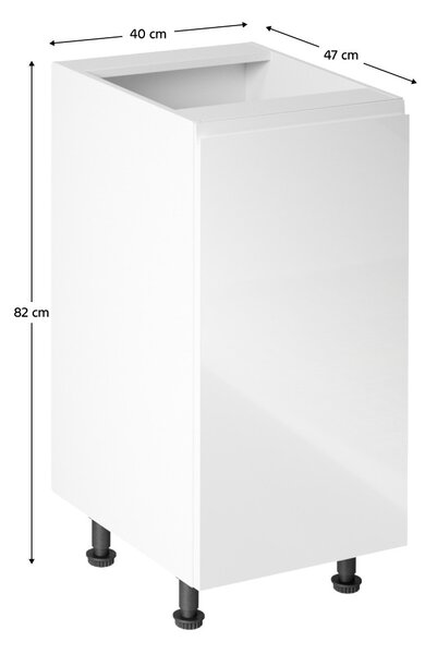 Dolní kuchyňská skříňka D40 Aurellia (bílá + lesk bílý) (P)