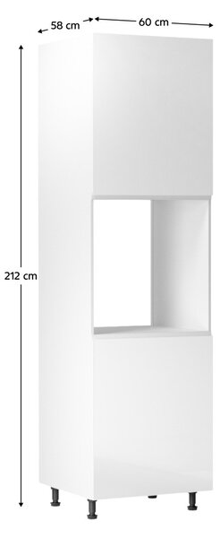 Potravinová kuchyňská skříňka D60P Aurellia (bílá + lesk bílý)