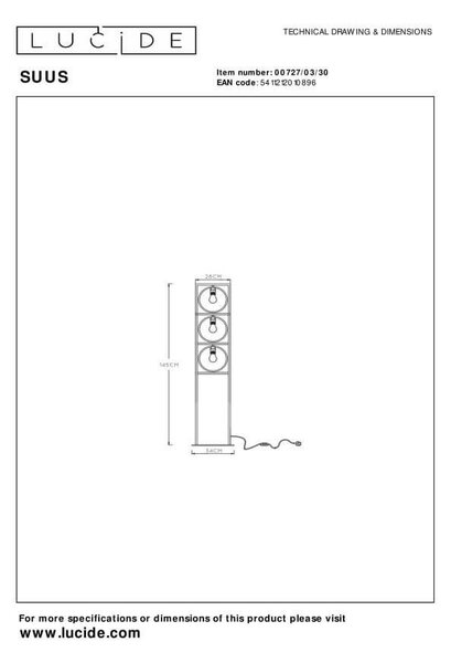 Lucide L007270330 stojací lampa SUUS E27