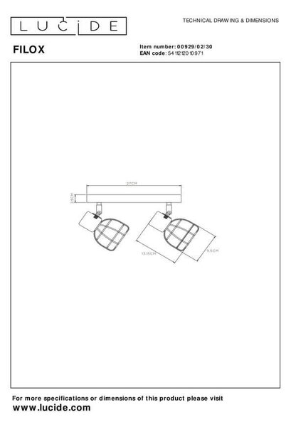 Lucide L009290230 bodové stropní svítidlo FILOX E14