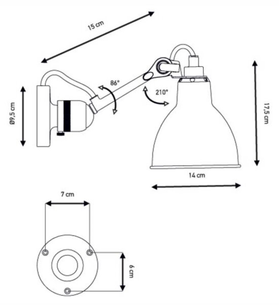 DCW éditions Lampe Gras N°304 E14 nástěnné koupelnové svítidlo IP64 BíláII