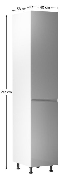 Potravinová kuchyňská skříňka D40SP Aurellia (bílá + lesk šedý) (P)