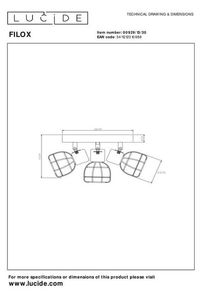 Lucide L009291330 bodové stropní svítidlo FILOX E14