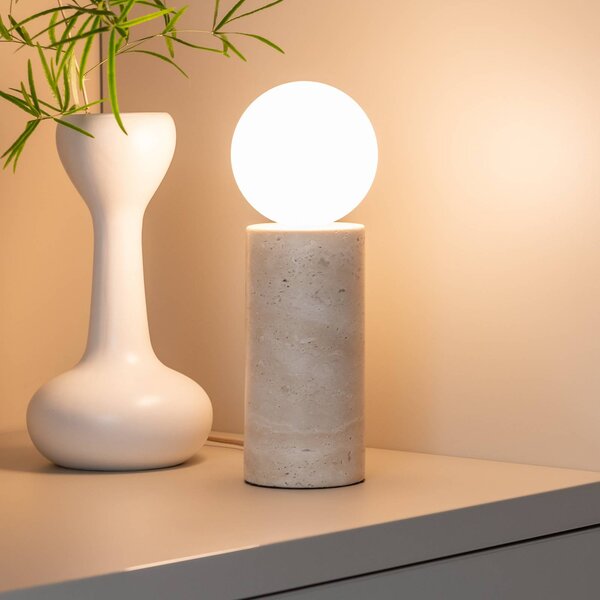IT´S ABOUT ROMI It's about RoMi stolní lampa Tivoli, bílá, výška 33 cm, Bílá / opál, Obývací pokoj / jídelna, Kámen, Moderní
