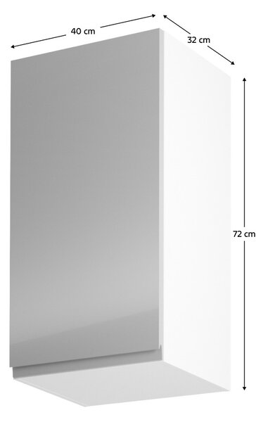 Horní kuchyňská skříňka G40 Aurellia (bílá + lesk šedý) (L)