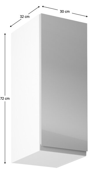 Horní kuchyňská skříňka G30 Aurellia (bílá + lesk šedý) (P)