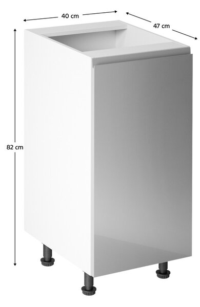 Dolní kuchyňská skříňka D40 Aurellia (bílá + lesk šedý) (P)