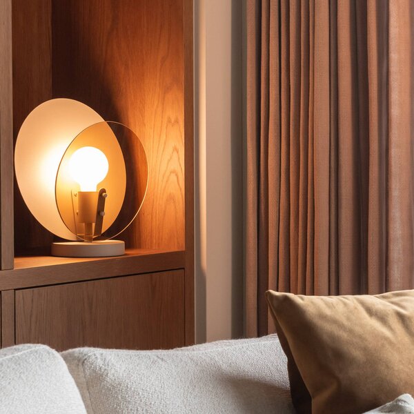 IT´S ABOUT ROMI It's about RoMi Stolní lampa Toledo, jantarová, výška 33 cm, Krémová / jantar, Ložnice, Sklo, Moderní