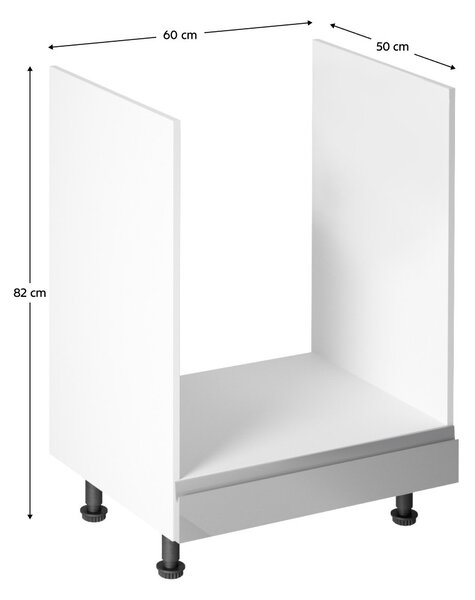 Dolní kuchyňská skříňka pod troubu D60ZK Aurellia (bílá + lesk šedý)