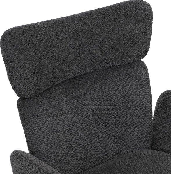 Sada 2 jídelních židlí HWC-N11, židle, otočná, automatické vracení látka bouclé 350g/m² Oeko-Tex tmavě šedá, tmavě šedé nohy