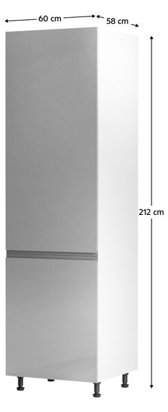 Potravinová kuchyňská skříňka D60R Aurellia (bílá + lesk šedý) (L)
