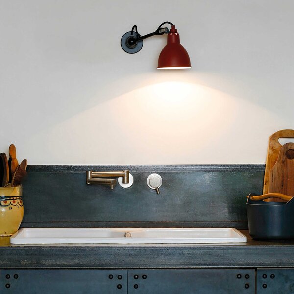 DCW éditions Lampe Gras N°304 E14 nástěnné svítidlo s vypínačem Na těleČervenáKužel