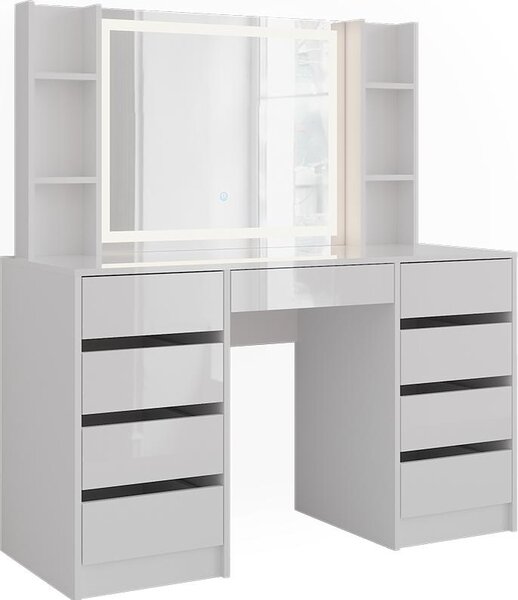 Toaletní stolek Vicco Sherry Bílá/bílý vysoký lesk 128.2 cm 7 dílů, Model 57639
