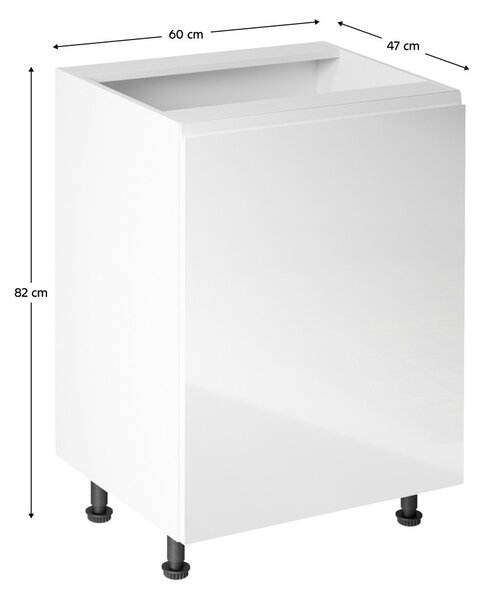 Dolní kuchyňská skříňka D601F Aurellia (bílá + lesk bílý) (P)