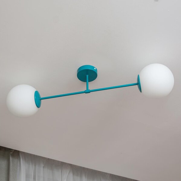Přisazený lustr MOON 2xE27/15W/230V tyrkysová