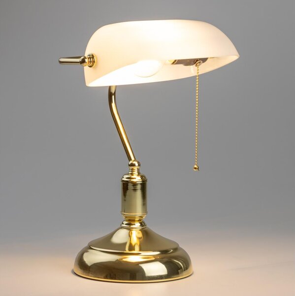 Brilagi - Stolní lampa BANK OFFICE 1xE27/60W/230V zlatá/bílá