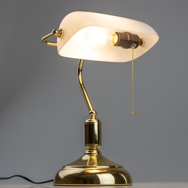 Brilagi - Stolní lampa BANK OFFICE 1xE27/60W/230V zlatá/bílá