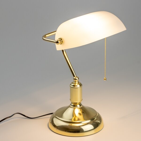 Brilagi - Stolní lampa BANK OFFICE 1xE27/60W/230V zlatá/bílá