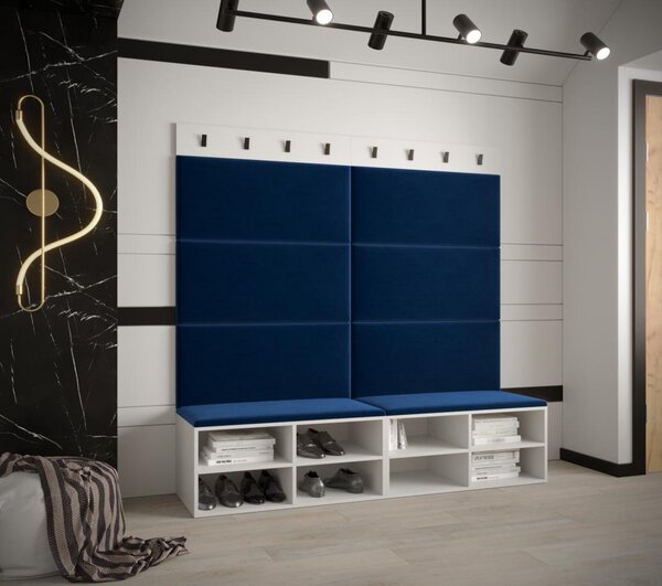 Předsíňová stěna Miro 7 - bílá Barva: Tmavě šedá - Manila 16