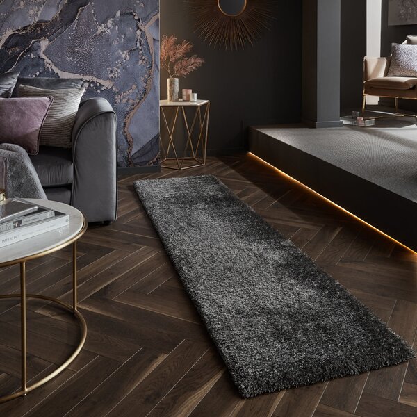Flair Rugs, Běhoun Indulgence Velvet Graphite, 60x230, šedá, ložnice