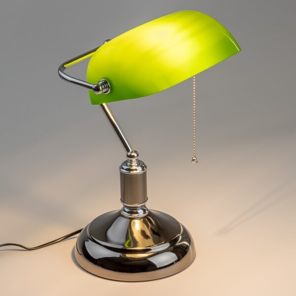 Brilagi - Stolní lampa BANK OFFICE 1xE27/60W/230V černá/stříbrná/zelená