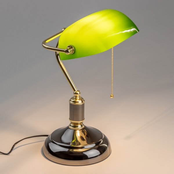 Brilagi - Stolní lampa BANK OFFICE 1xE27/60W/230V černá/zlatá/zelená
