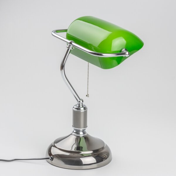 Brilagi - Stolní lampa BANK OFFICE 1xE27/60W/230V černá/stříbrná/zelená