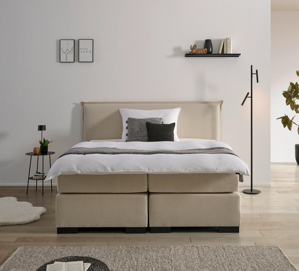 POSTEL BOXSPRING, 180/200 cm, béžová MID.YOU - Manželské postele, Online Only