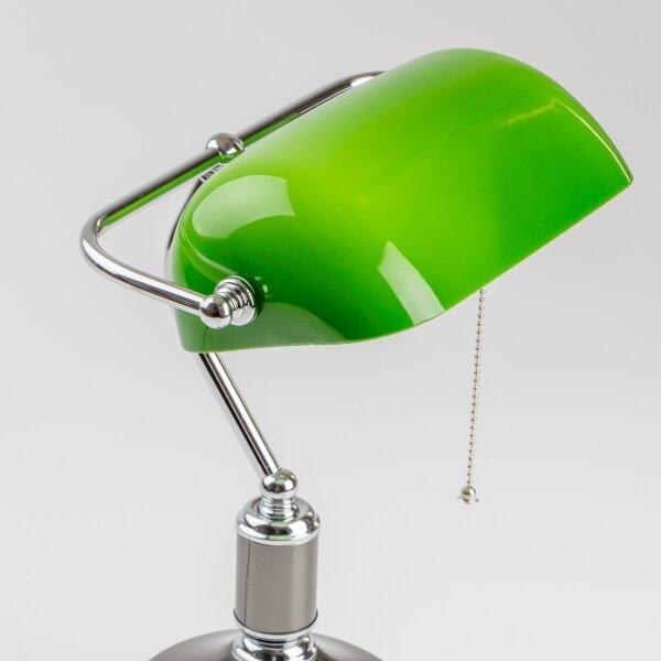 Brilagi - Stolní lampa BANK OFFICE 1xE27/60W/230V černá/stříbrná/zelená