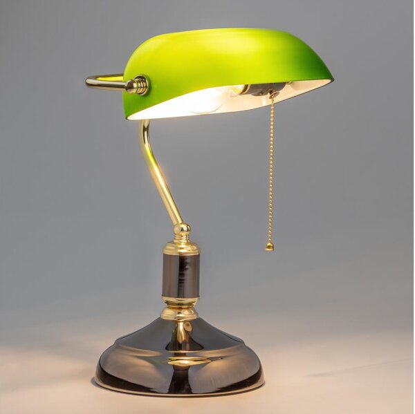 Brilagi - Stolní lampa BANK OFFICE 1xE27/60W/230V černá/zlatá/zelená