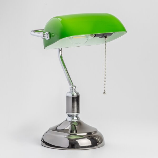Brilagi - Stolní lampa BANK OFFICE 1xE27/60W/230V černá/stříbrná/zelená
