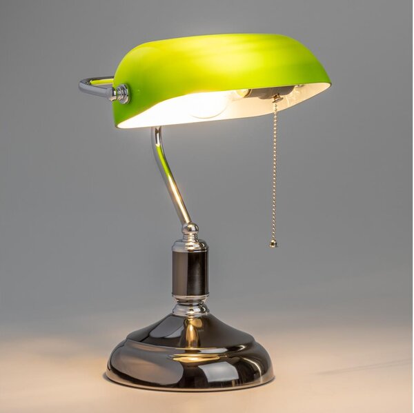 Brilagi - Stolní lampa BANK OFFICE 1xE27/60W/230V černá/stříbrná/zelená