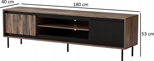 HALMAR Televizní stolek Swing 180 cm ořech/černý