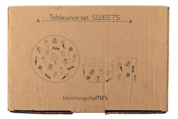 Kameninová dětská jídelní sada 3 ks Sweets – Bloomingville Mini