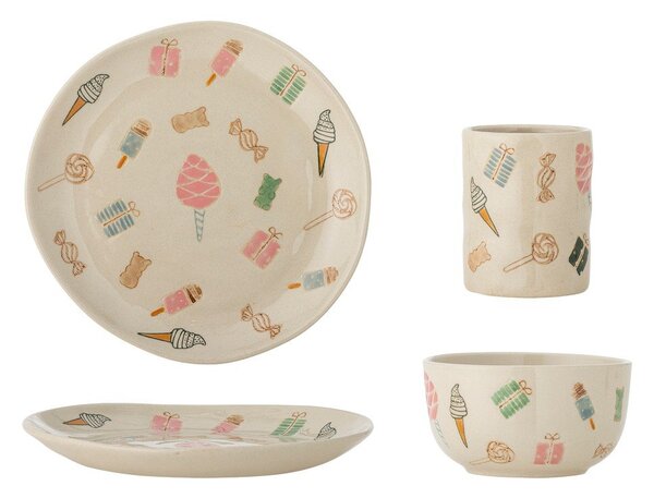 Kameninová dětská jídelní sada 3 ks Sweets – Bloomingville Mini