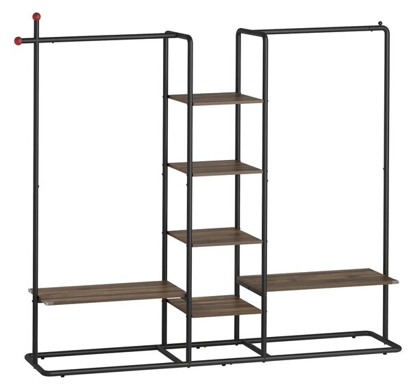 SONGMICS Otevřená šatní skříň Horna 153,6 cm černá/hnědá