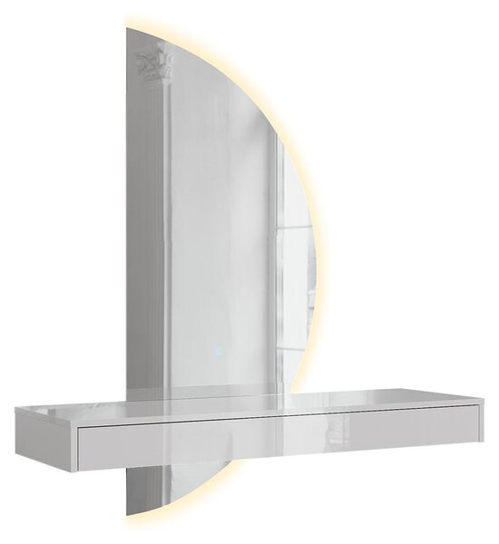 Toaletní stolek Vicco Sherry Bílá vysoký lesk 120 cm se zrcadlem LED, Model 61309
