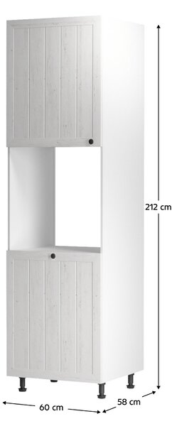 Potravinová kuchyňská skříňka D60P Provense (bílá + sosna andersen)