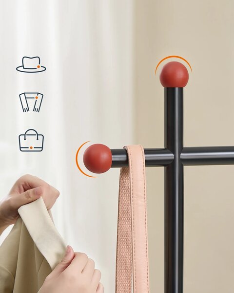SONGMICS Otevřená šatní skříň Horna 153,6 cm černá/hnědá