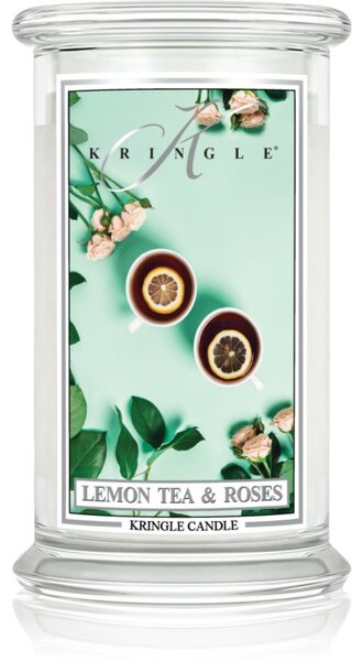 Kringle Candle Classic Lemon Tea & Roses vonná svíčka 623 g
