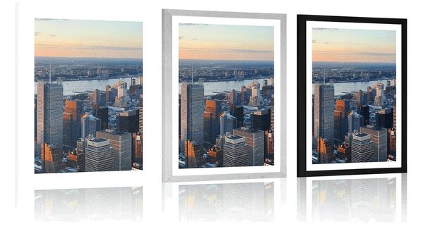 Plakát s paspartou panorama města New York