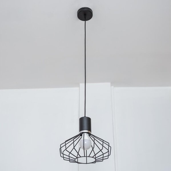 Lustr na lanku SOLANO 1xE27/15W/230V černá/lesklý chrom