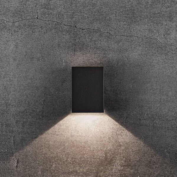 Nordlux LED venkovní světlo Fold 10 x 15 cm černá, Černá, Hliník, Moderní, Nástěnné svítidlo