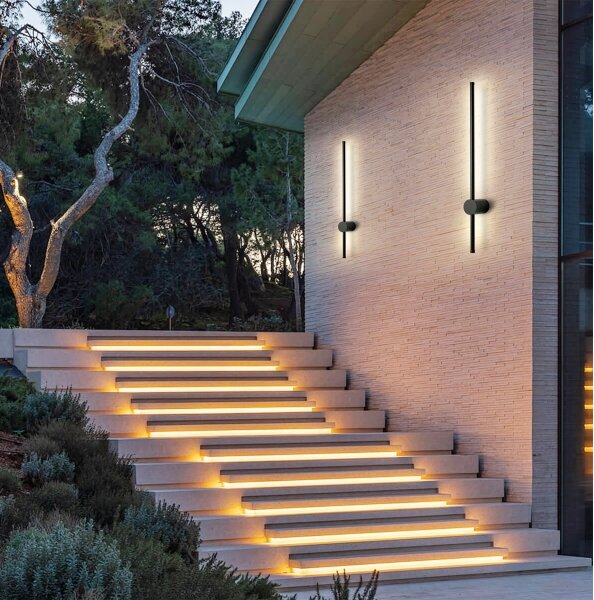 Brilagi - LED Venkovní nástěnné svítidlo AURA LED/12W/230V 3000K IP54 černá